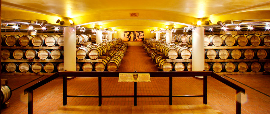 wood barrels at 'Domaine Hatzimichalis' wine cellar